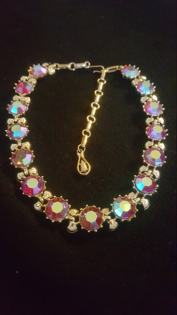 Coro Large Aurora Borealis Rhinestone Choker Neckl