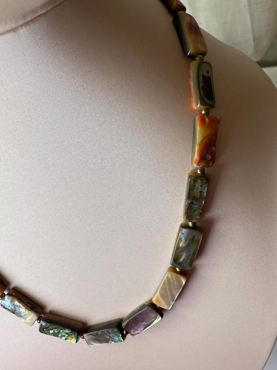 Vintage Abalone Shell-Rectangular Red Abalone Til… - image 9