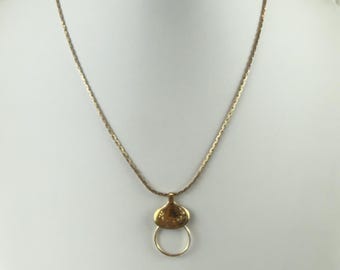 Vintage 14K Gold Filled Charm Holder Necklace B.A.B Ballou & Co Pendant 28” Chain