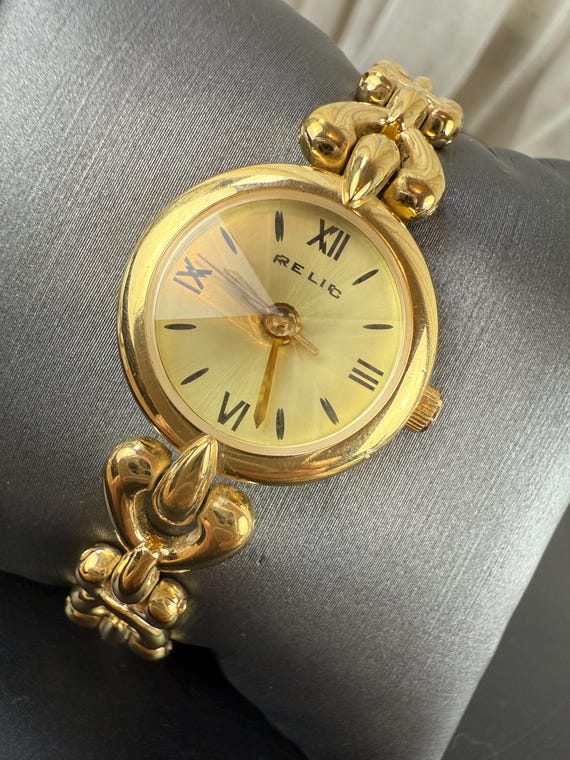 Relic by Fossil Gold Tone Bracelet Watch – Roman … - image 1