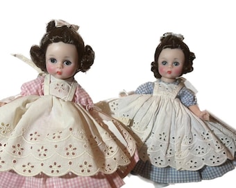 Madame Alexander-Alexander Kins Beth 2 Dolls Sold Separately Pink-Blue Gingham Dress Hard To Find Beth From Little Women 1960s