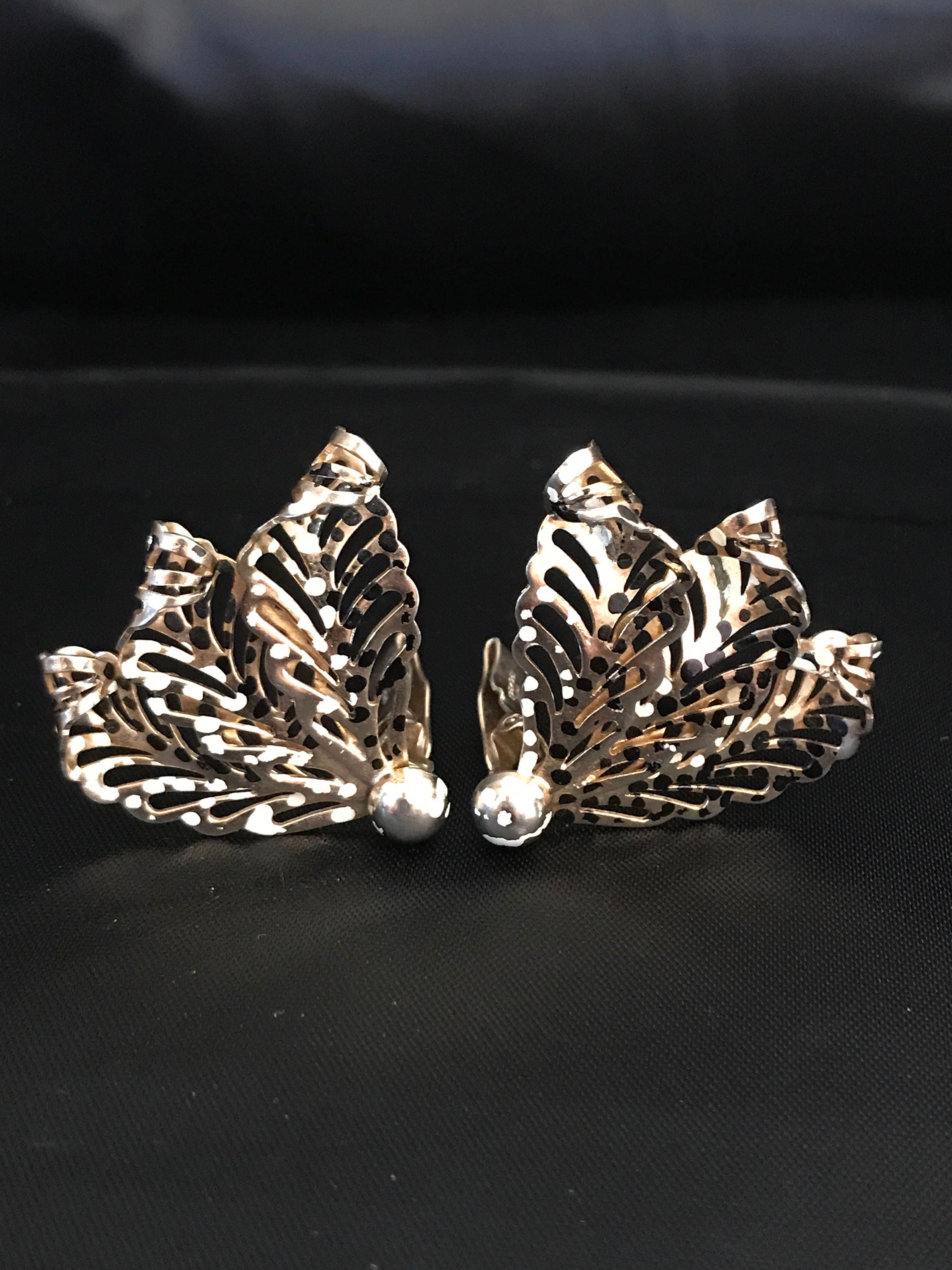 Boucles D'oreilles Clips Vintage Signées MARINO - Ronde Vieil Or - Parfait état Occasion