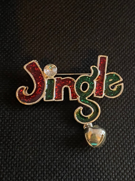 Vintage Signed TC Christmas “Jingle Bell” Glitter 