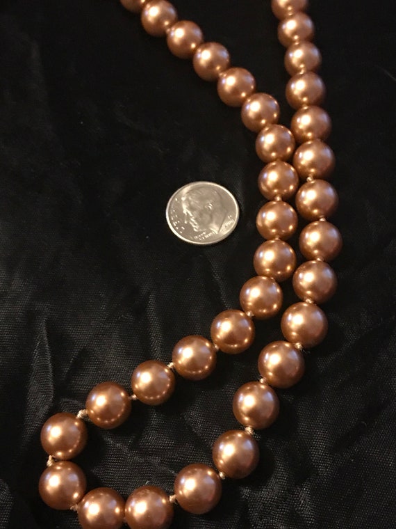 Vintage Glass Pearl Necklace-Hand Knotted Simulat… - image 4