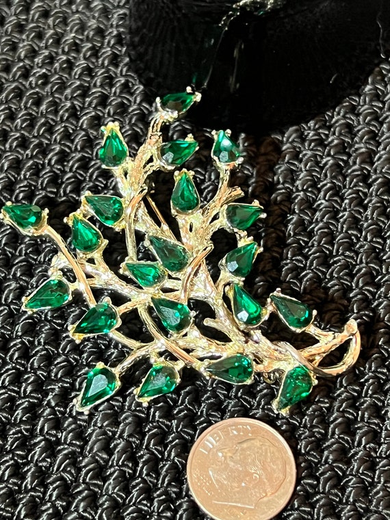 Vintage 11w 30th St Emerald Green Teardrop Rhines… - image 6