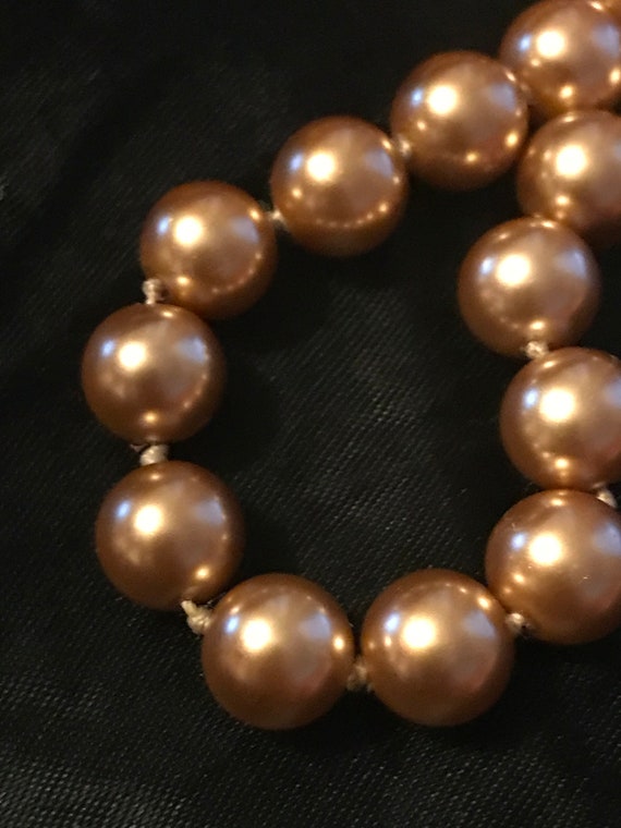 Vintage Glass Pearl Necklace-Hand Knotted Simulat… - image 3