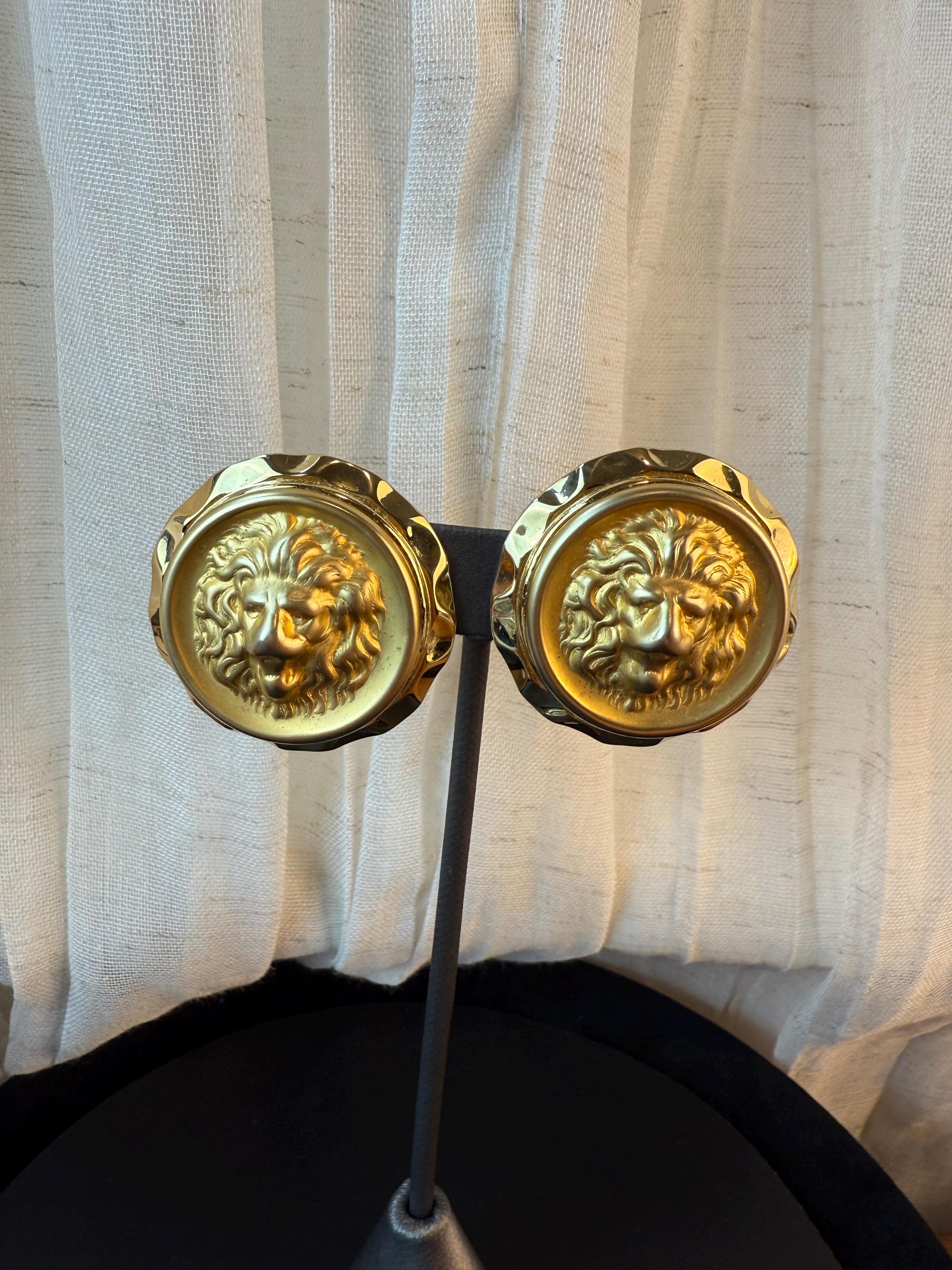Versace Lion Earring - Etsy