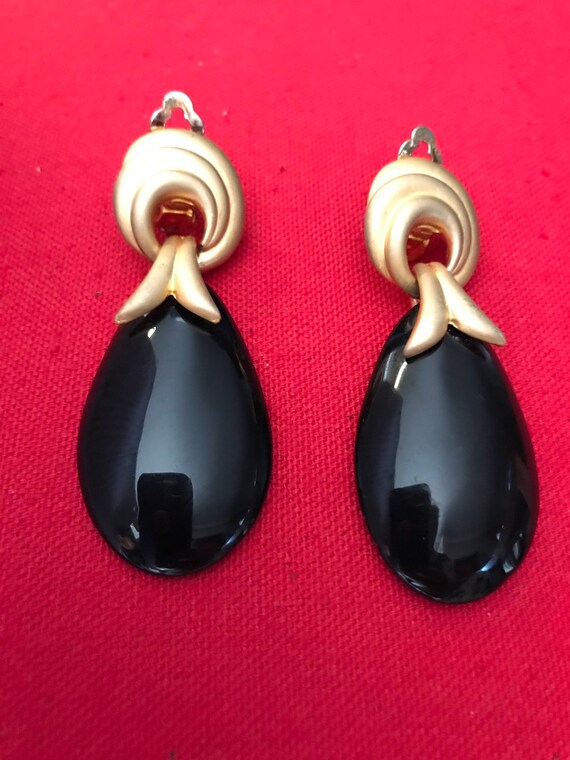 Vintage Gold Matte & Black Tear Drop Bold Stateme… - image 8