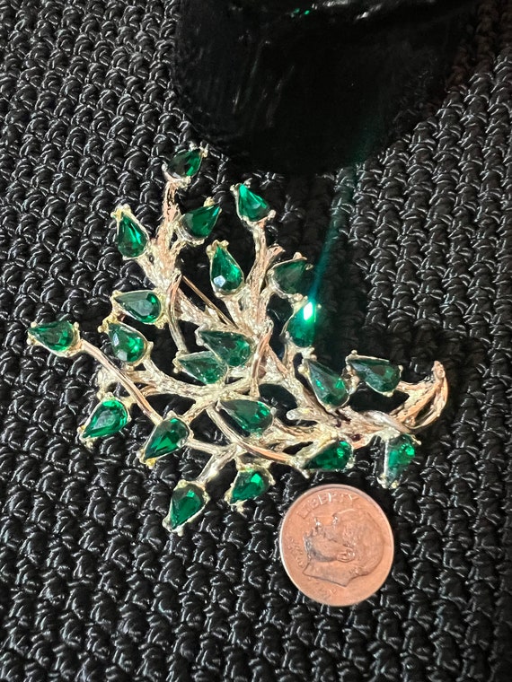 Vintage 11w 30th St Emerald Green Teardrop Rhines… - image 5