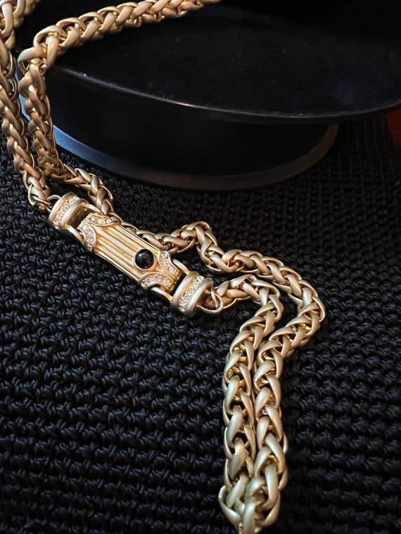 Gold Tone Vintage White Bead Chain Necklace for Women – Stainless Steel Short Sweater Necklace