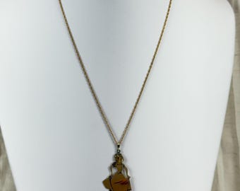 Vintage D.L.C.Gold Over Sterling Disney Snow White Silhouette Full Body Pendant 1 20 12k Gold Filled Rope Chain Necklace