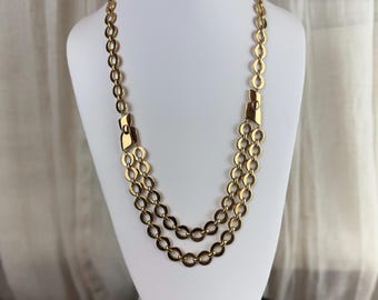 Trifari Gold Tone Chain Oval Links Necklace 1970s