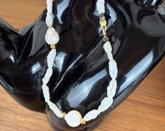 Pulsera vintage de perlas barrocas de agua dulce en oro de 14 quilates – 7 1/2”