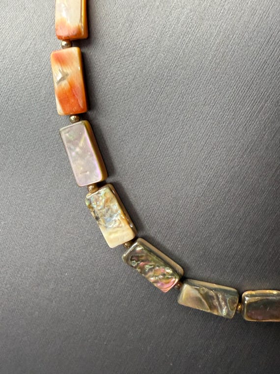 Vintage Abalone Shell-Rectangular Red Abalone Til… - image 2