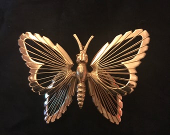 Monet Gold Tone Feligree Butterfly 1960’s-Vintage Monet Jewelry