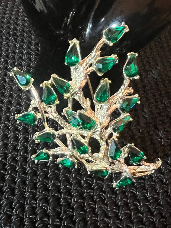 Vintage 11w 30th St Emerald Green Teardrop Rhines… - image 3