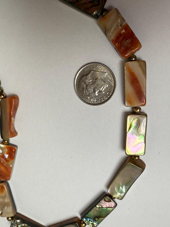 Vintage Abalone Shell-Rectangular Red Abalone Til… - image 6