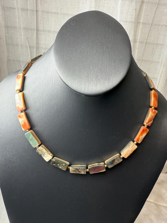 Vintage Abalone Shell-Rectangular Red Abalone Til… - image 1