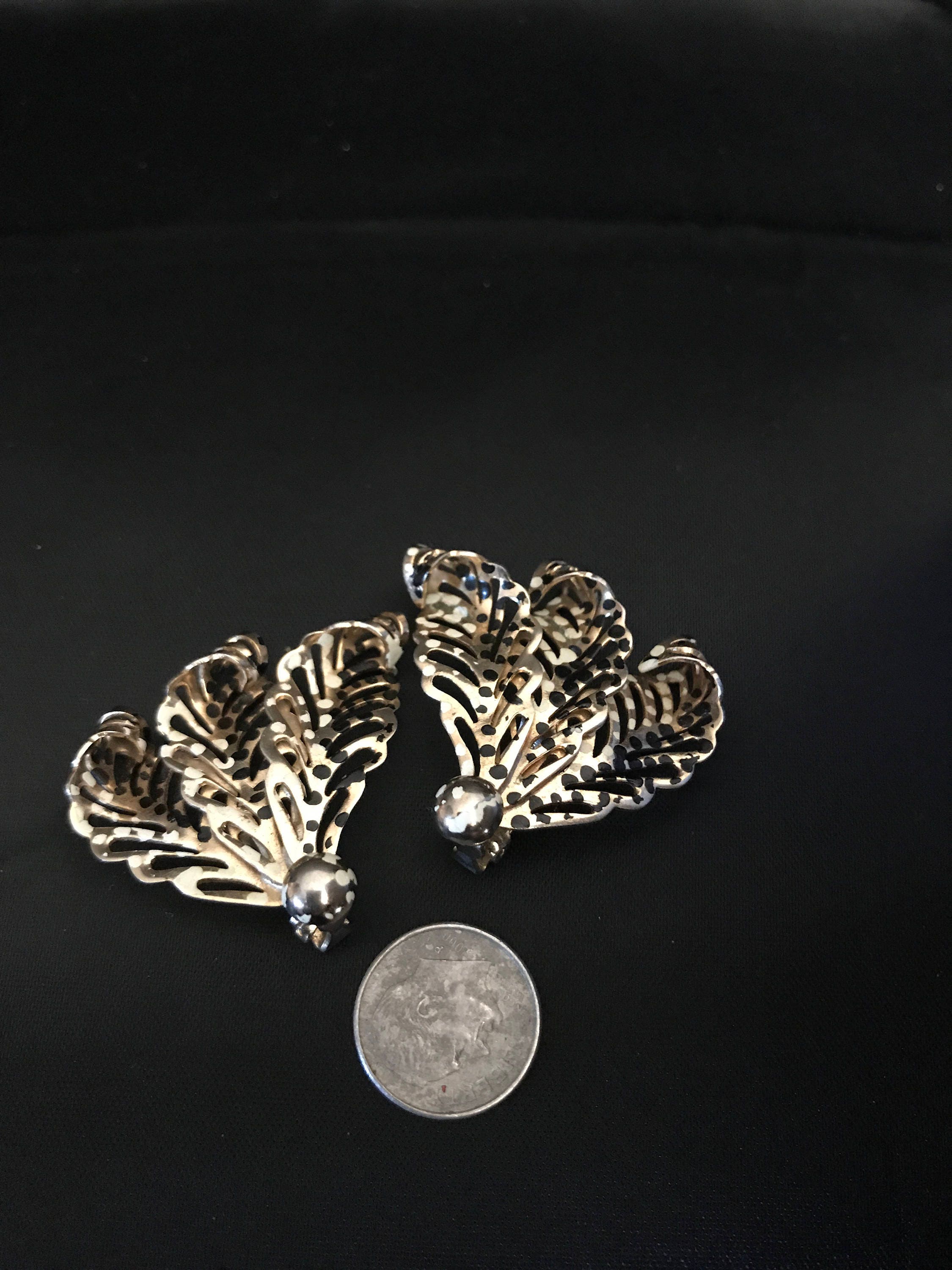 Boucles D'oreilles Clips Vintage Signées MARINO - Ronde Vieil Or 17 - Occasion Parfait état