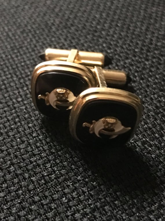 Vintage Gold Tone Shriners Masonic Cuff Link By Kr
