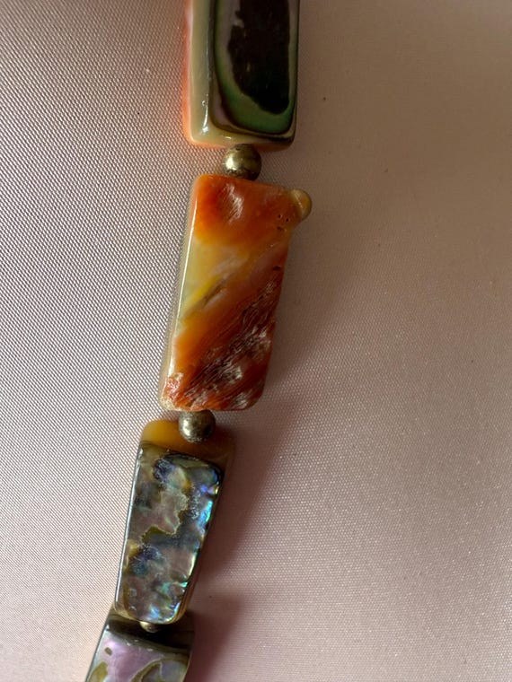 Vintage Abalone Shell-Rectangular Red Abalone Til… - image 8