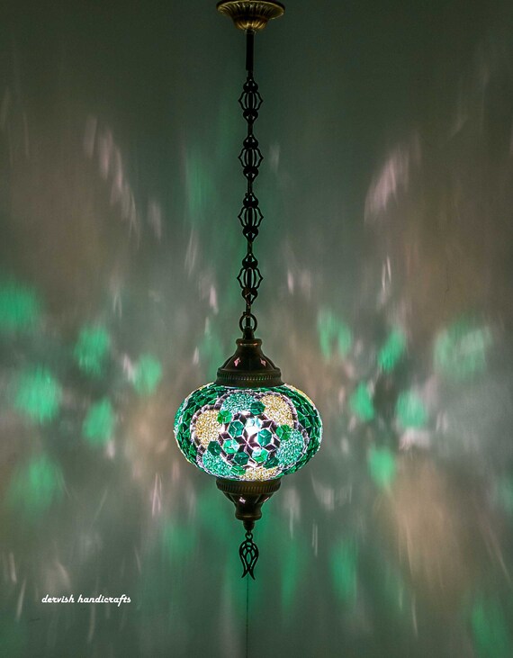 Free Ship Turkish Lamp Pendant Hanging Handmade Mosaic 7 Glass Globes