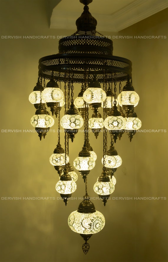 Turkish Lamp Mosaic Lamp Moroccan Lamp Moroccan Lantern Turkish Lighting Turkish Ceiling Lamp Light Fixture Home Decor