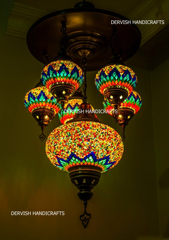 Turkish Lamp Chandelier Lighting Hanging Lamp Ceiling Light Moroccan Lighting Moroccan Decor Lampshade Ceiling Glass Lampshade