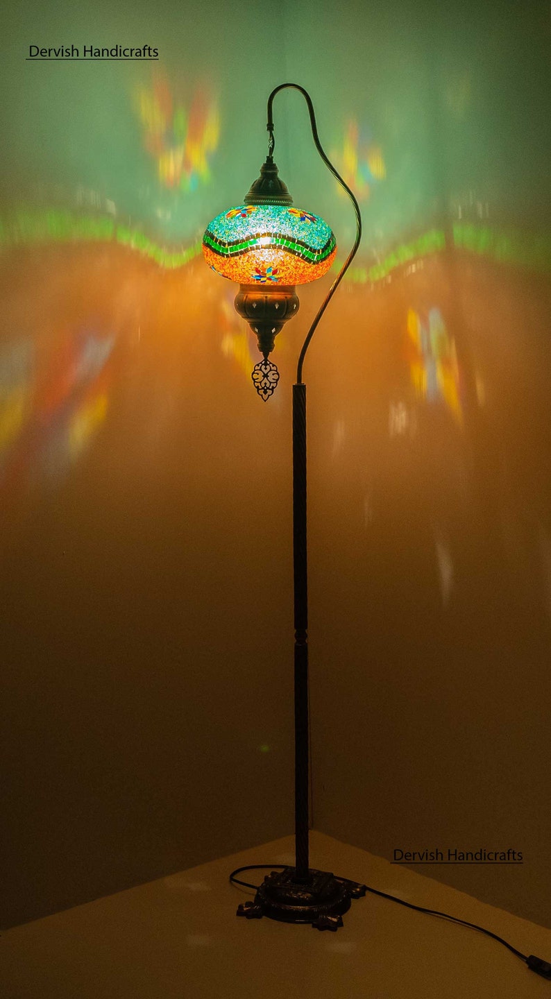 Floor Lamp Turkish Bedside Modern Standing Moon 11 Large Glass Globe 61 Height Free Ship