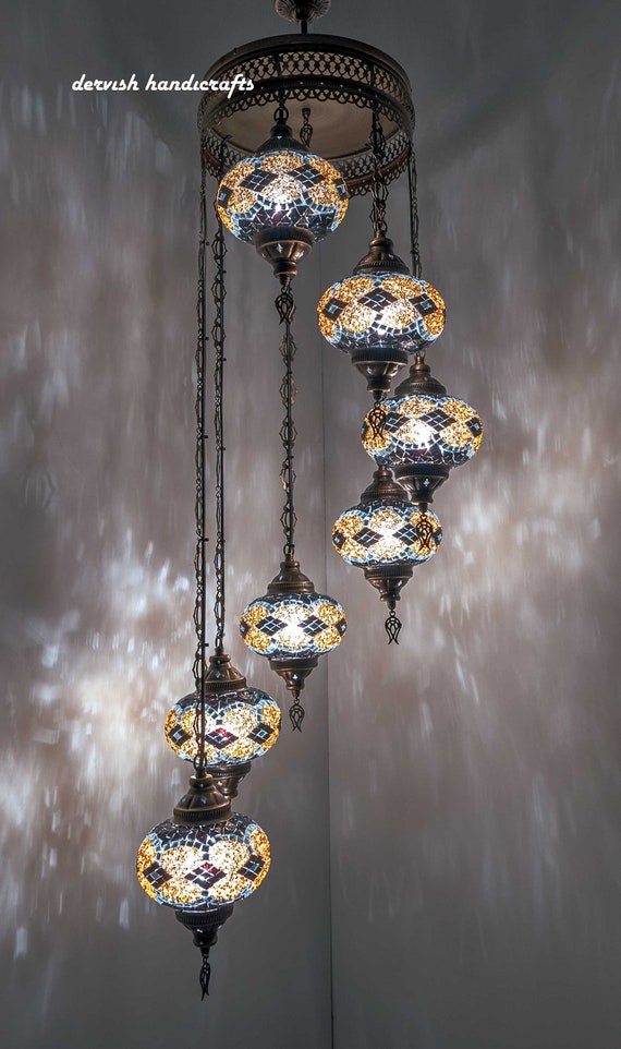 Turkish LAMP 34 Height Hanging Lamp Ceiling Night Lamp Chandelier Lighting Moroccan Light Fixture Hanging Lampshade FREE SHIP