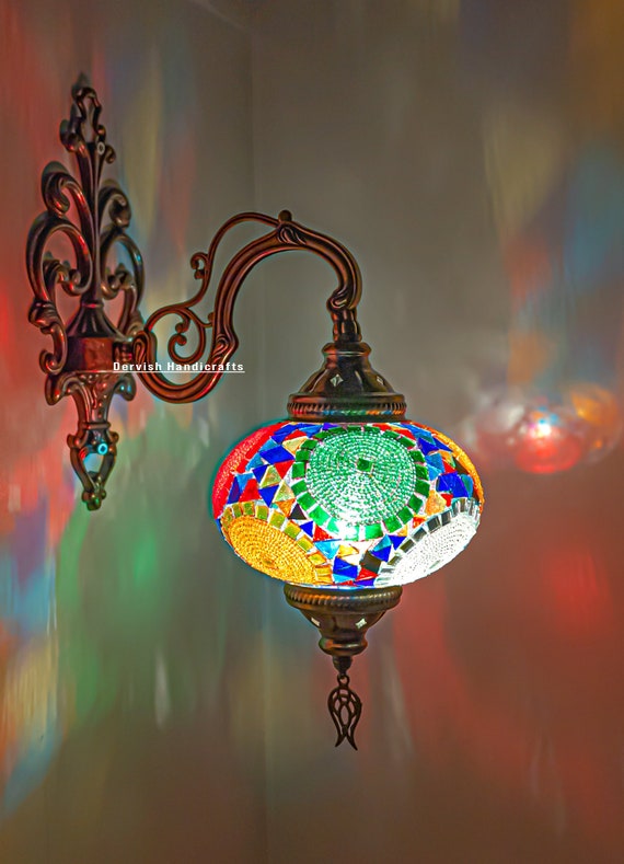 Zorgvuldig lezen jeugd Concreet Wall Sconce Moroccan Lamp Mosaic Lamp Moon Lamp Led Lights - Etsy
