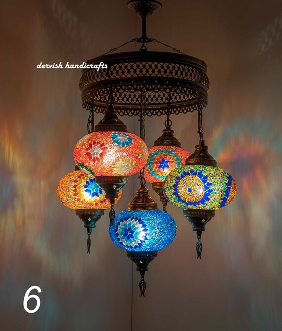 Turkish Lampshade Mosaic Lighting Ceiling Lamp Turkish Lamp Hanging Lamps Moroccan Lamp 28 Height