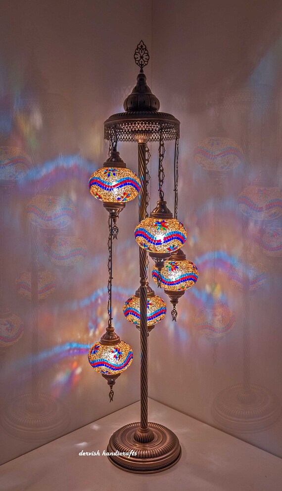 5 Wavy Multicolor Floor Lamp 50 Height Turkish 5 Wavy Multicolor Floor Lamp 50, Turkish Floor Lamps