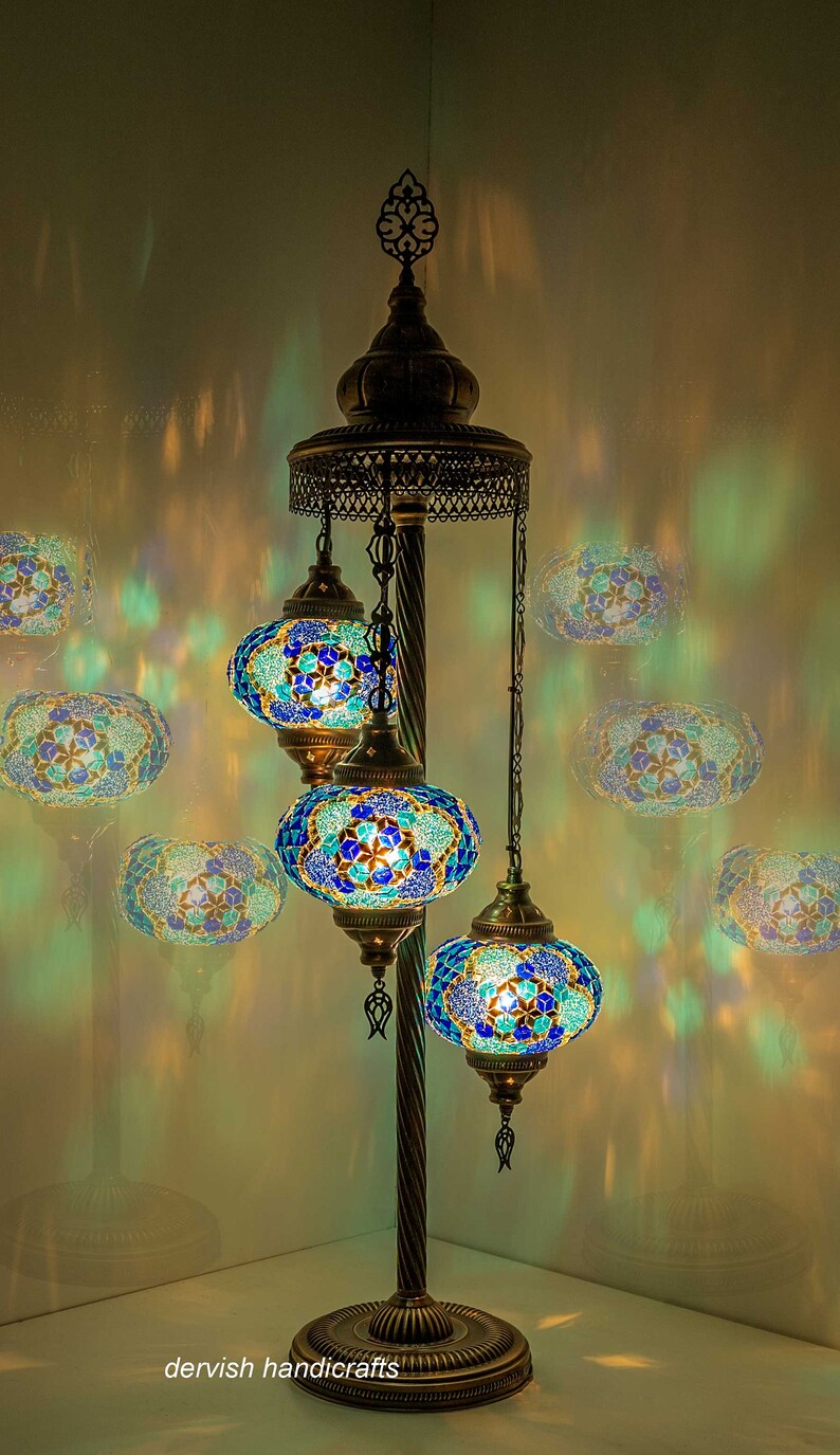 Floor Lamp Multi Colors Customizable Turkish Mosaic Lantern Image 0