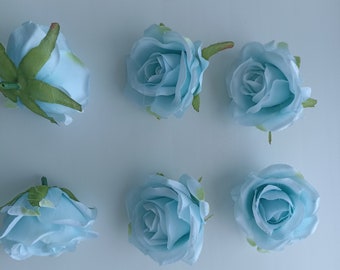 Mint Rose Head Set | tiny flowers | Artificial mini silk roses | 3 pieses rose set