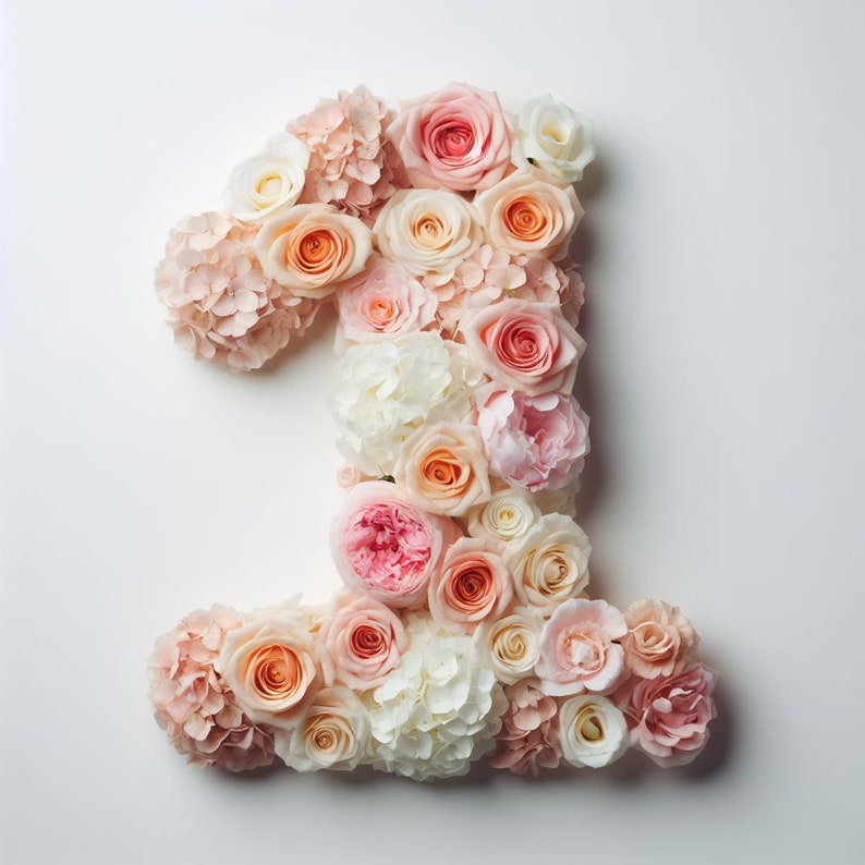 1st birthday number / birthday flower / decor birthday / flower number 1 / 1st birthday floral/ boho number 1/ flower first birthday decor image 5