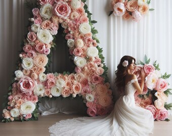 Large Freestanding Wedding Letters Huge Flower Letters Personalized Decor Summer Wedding Decor Floral Bridal Shower Letters