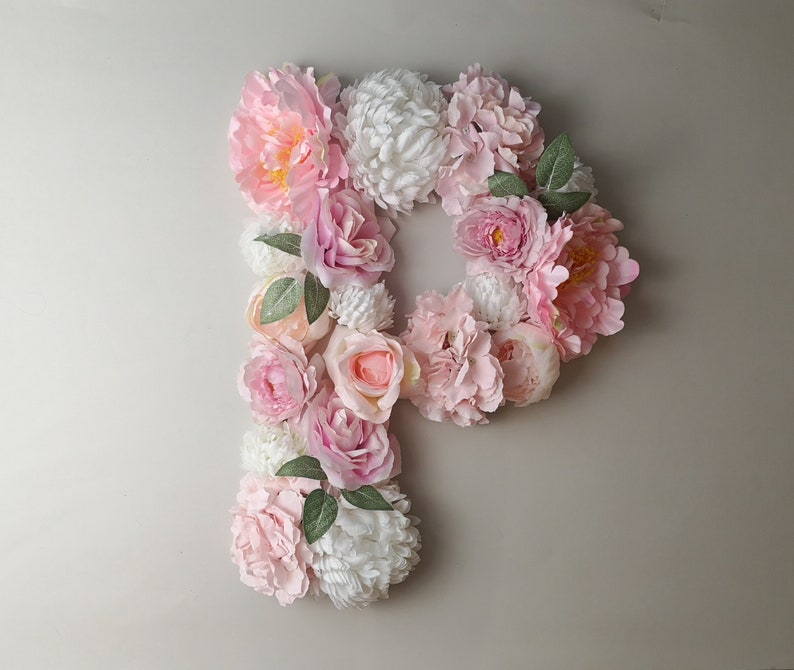 Blossom Letter Personalized blooms Floral Sign Baby Bloom Letter Rustic Floral Letter Boho Flower Letter Flower Initials Huge Floral Letter image 2