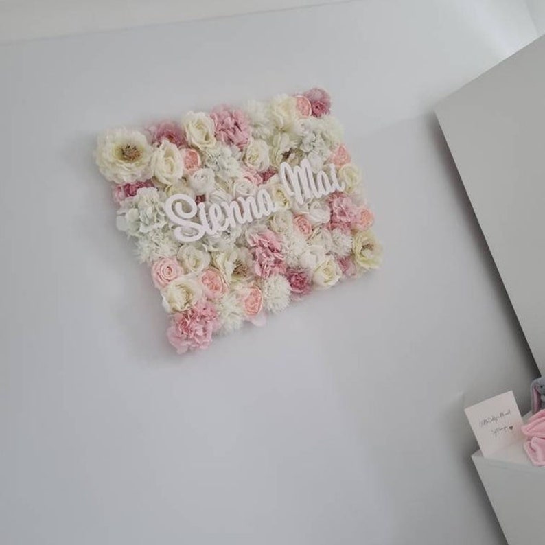 Flower Wall With Name Teen Girl's Room Decor Teen Wall Etsy