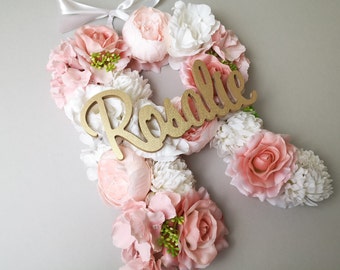 Personalize Nursery Letter/ Large floral Letters/ Floral Letter S/ Personalized Letter Art/ Flower Initial/ Baby Letter Floral/ Baby Shower
