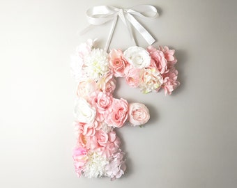 Flower Wall Name Floral Letter Girl Sign Christening Idea 1st Birthday Girl Arrangement Bridal Shower Flower Letter With Name Sign