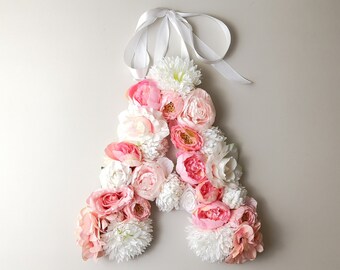 Flower letter wall, Floral letters, Shabby chic wall art/ nursery decor, name cut out, baby girl name sign
