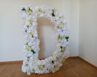 Custom Floral Letter Sign Large Floral Wedding letters Huge Floral Initial  Freestandind Flower Letter Shabby Chic Name, Boho Wedding Sign
