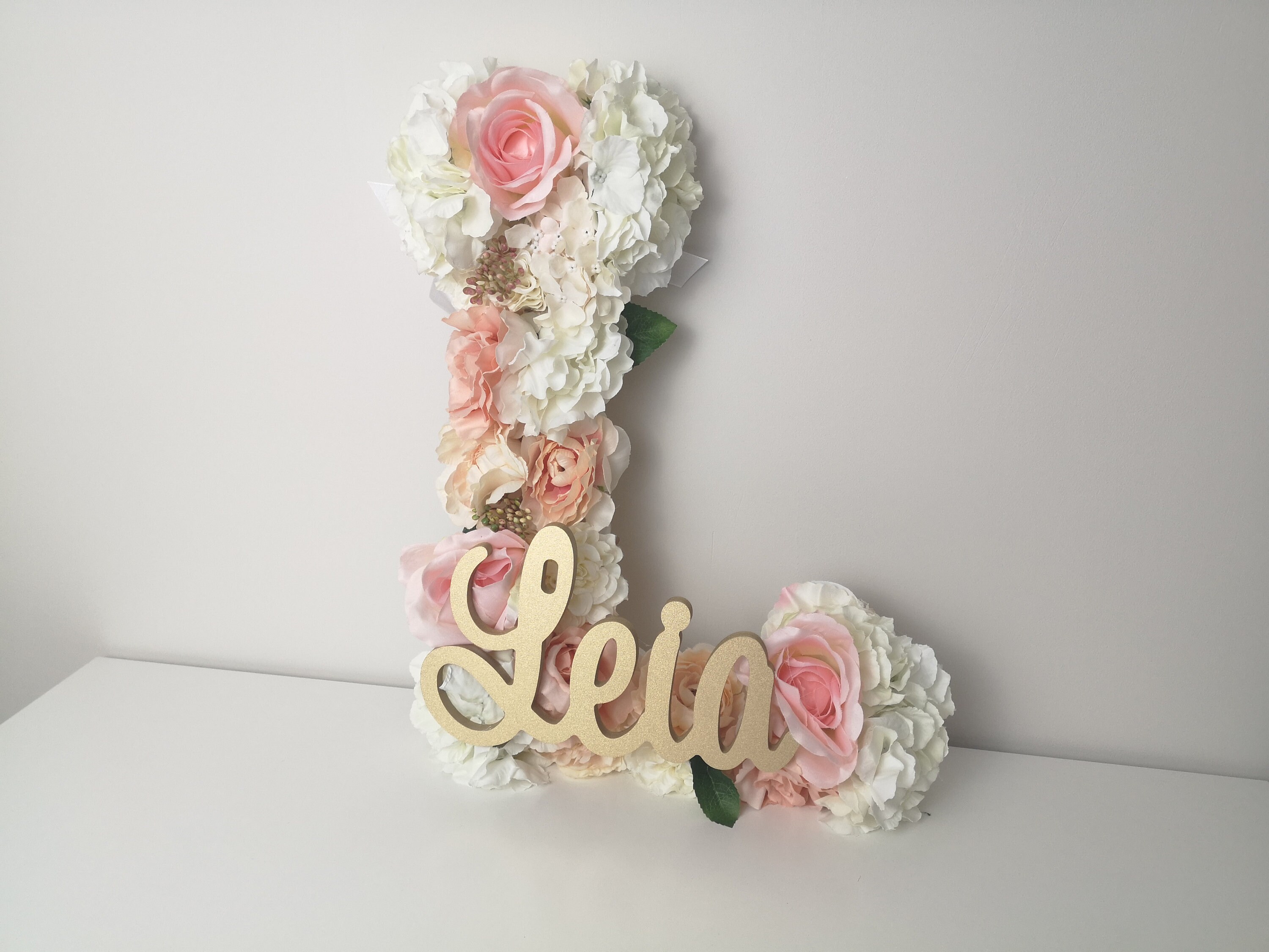 Floral name letter Cute flower name Wildflower name sign Etsy