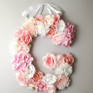 Blossom Letter Personalized blooms Floral Sign Baby Bloom Letter Rustic Floral Letter Boho Flower Letter Flower Initials Huge Floral Letter image 10