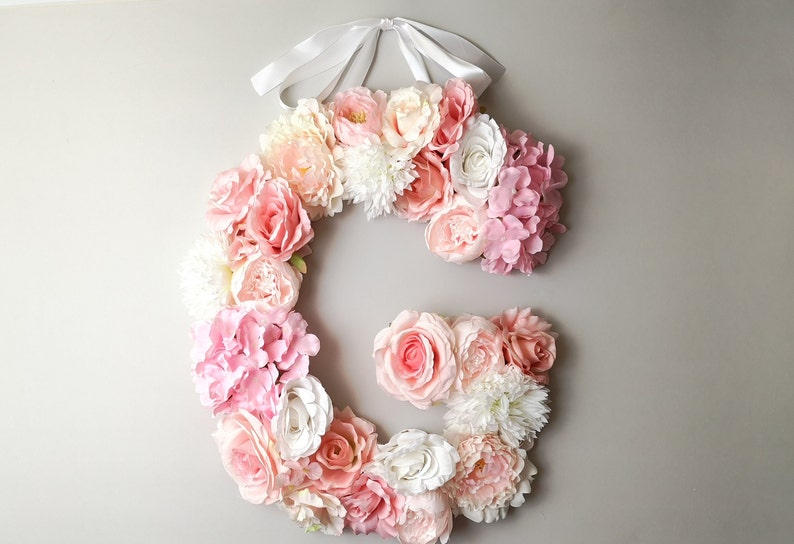Blossom Letter Personalized blooms Floral Sign Baby Bloom Letter Rustic Floral Letter Boho Flower Letter Flower Initials Huge Floral Letter image 10