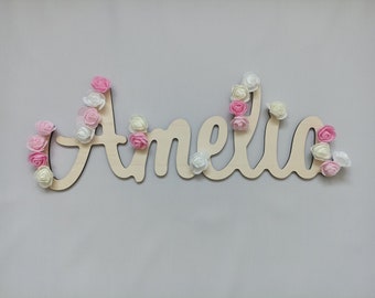 Large Flower Name For Nursery Wooden Name Sign Large Wall Art Large Flower Name Large Name Sign Large Name Sign For Nursery