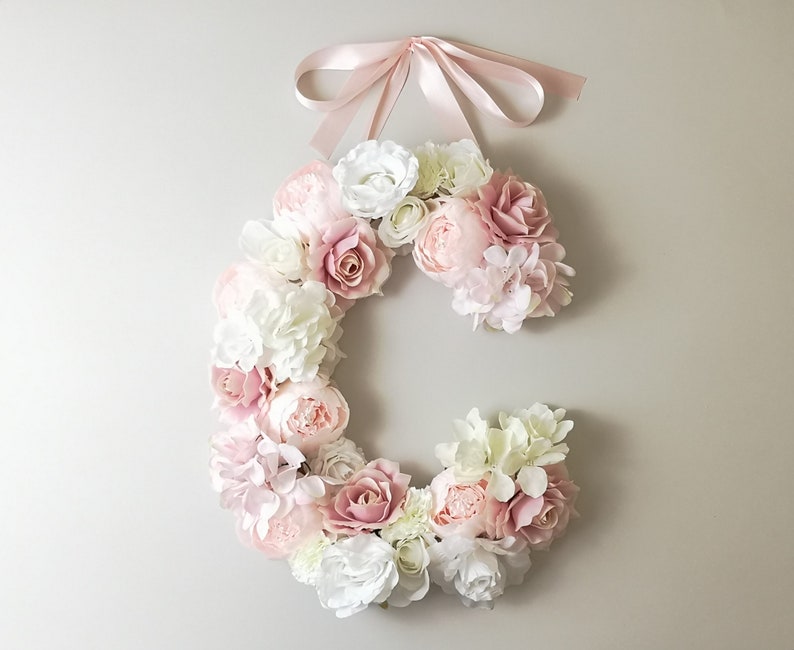 Flower letters E flower letter 13 16 19 24 flower sign floral letters wedding wall decor flower letter baby shower image 3