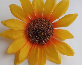 Artificial Sunflower head 10 cm 3,9 inches diameter Medium size artificial sunflowers Flower set wedding decor Sunflower wedding