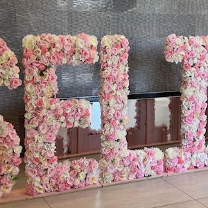 Bride and Groom Names Prop Letters Huge Flower Letters  Summer Wedding Decor Floral Bridal Shower Letters Large Freestanding Wedding